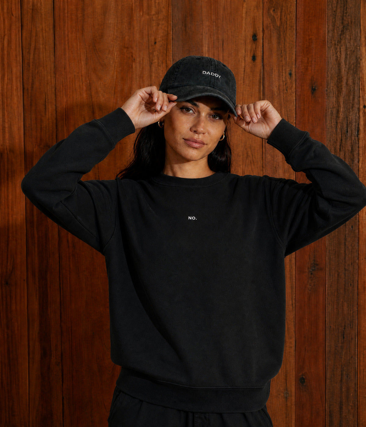 NO SWEATER. on model