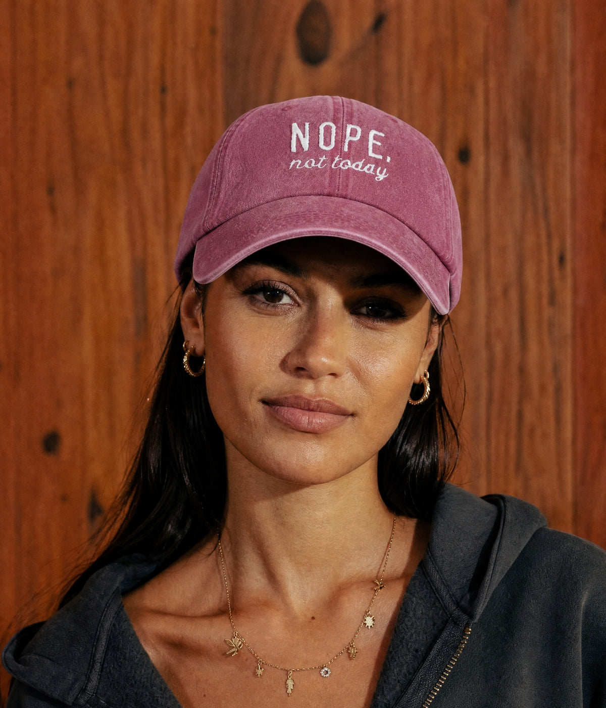 NOPE, NOT TODAY. — BURGUNDY worn