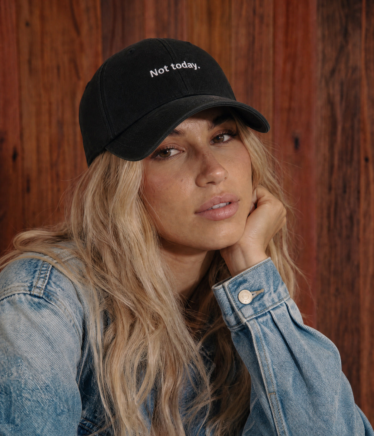 NOT TODAY. worn by a woman