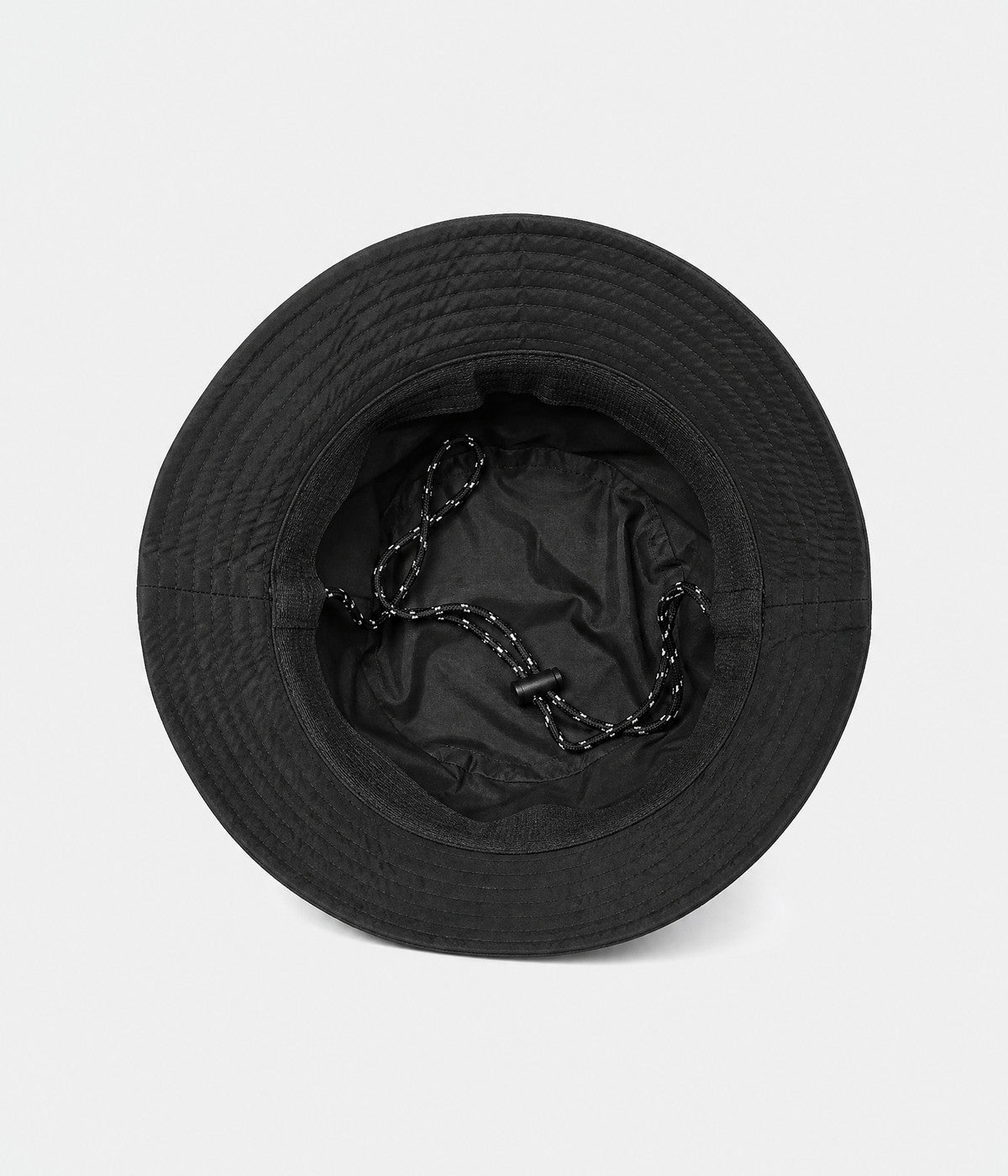QUICK DRY BUCKET. bucket hat in BLACK, inside view