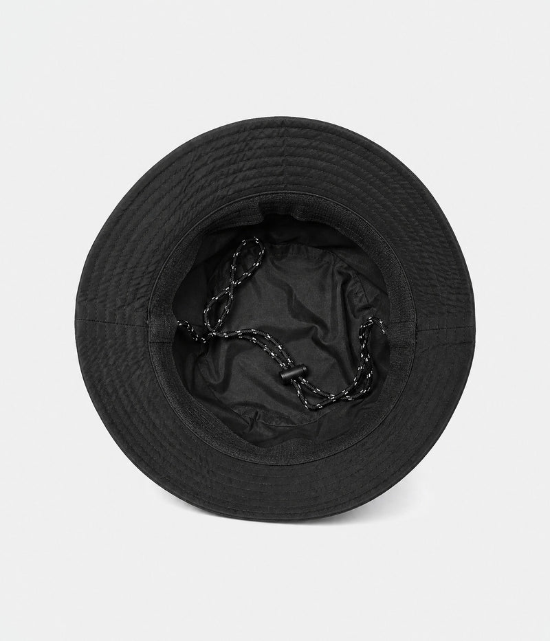 QUICK DRY BUCKET. bucket hat in BLACK, inside view