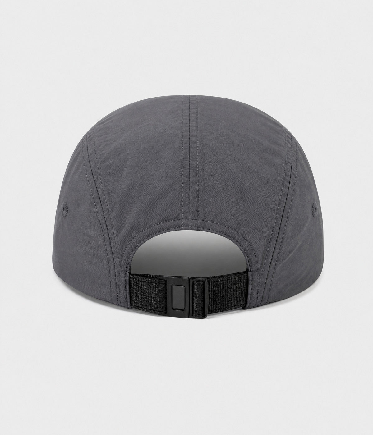 QUICK DRY CAMP. quick-dry five-panel camp cap in dark gray, back view