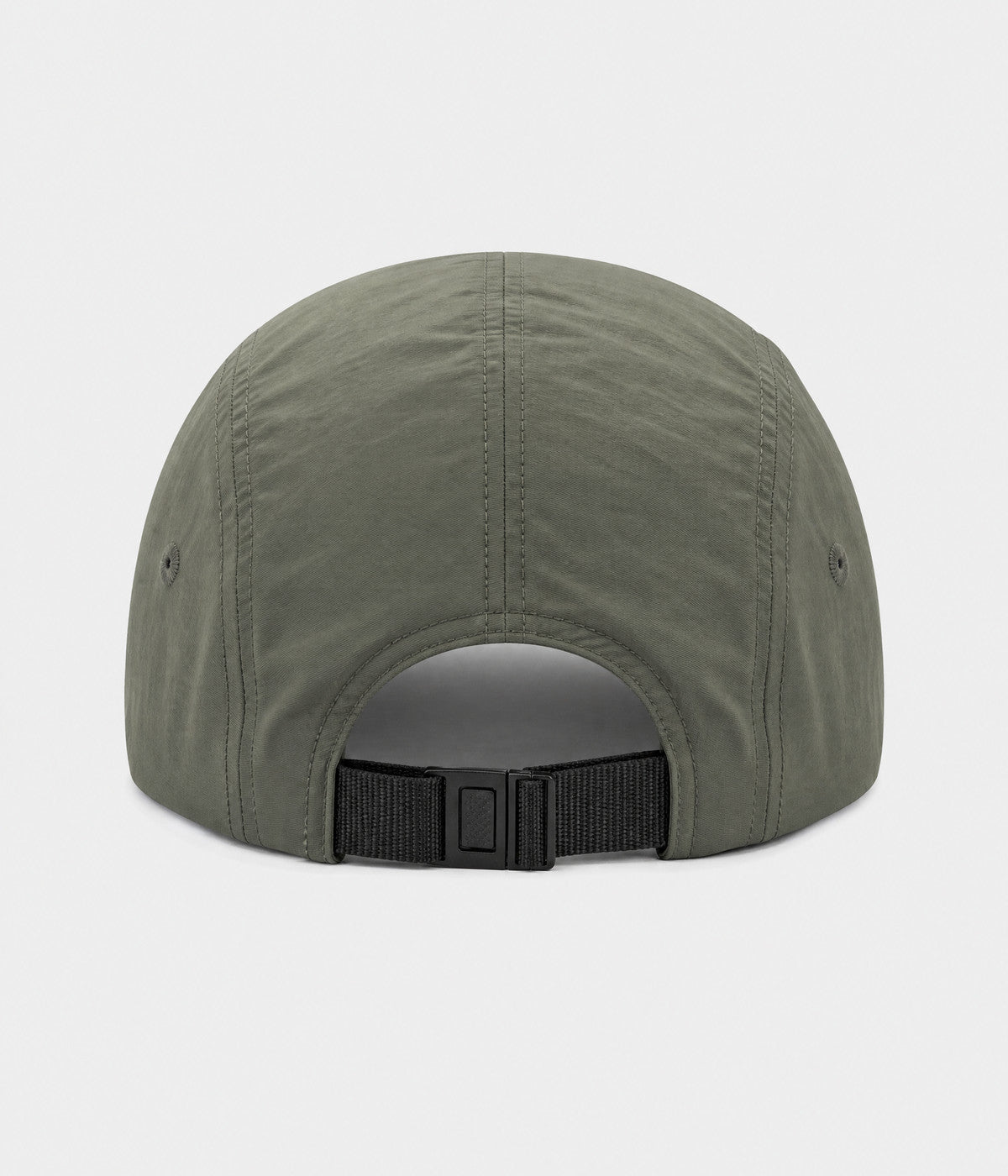 QUICK DRY CAMP. quick-dry five-panel camp cap in green, back view