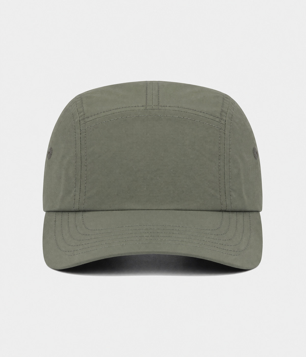 QUICK DRY CAMP. quick-dry five-panel camp cap in green, front view