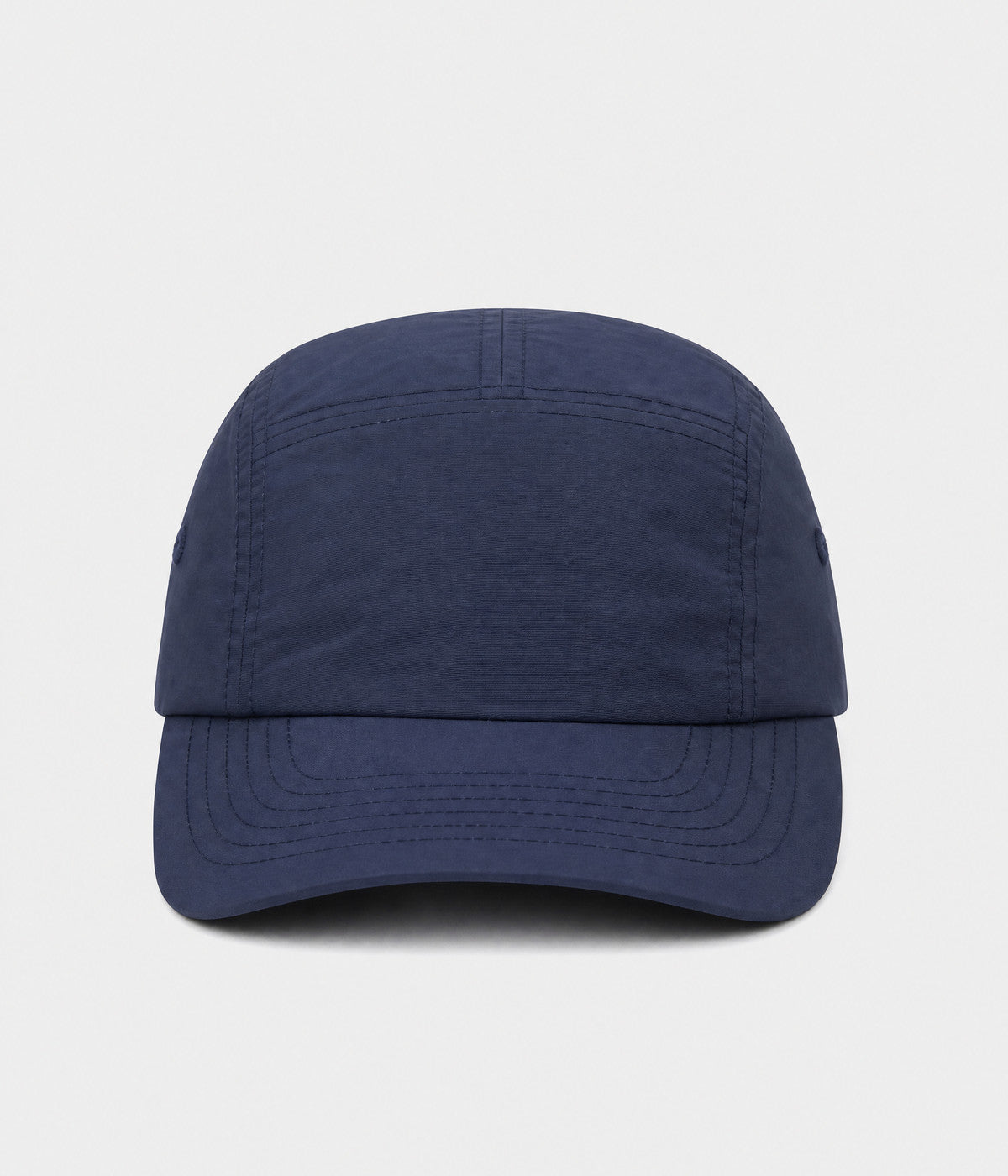 QUICK DRY CAMP. quick-dry five-panel camp cap in navy, front view