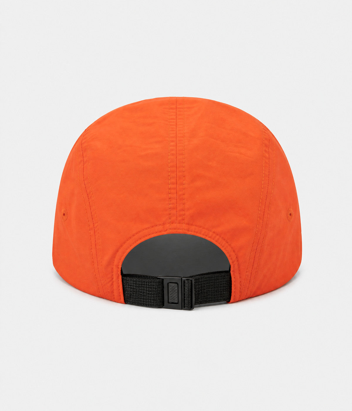 QUICK DRY CAMP. quick-dry five-panel camp cap in orange, back view