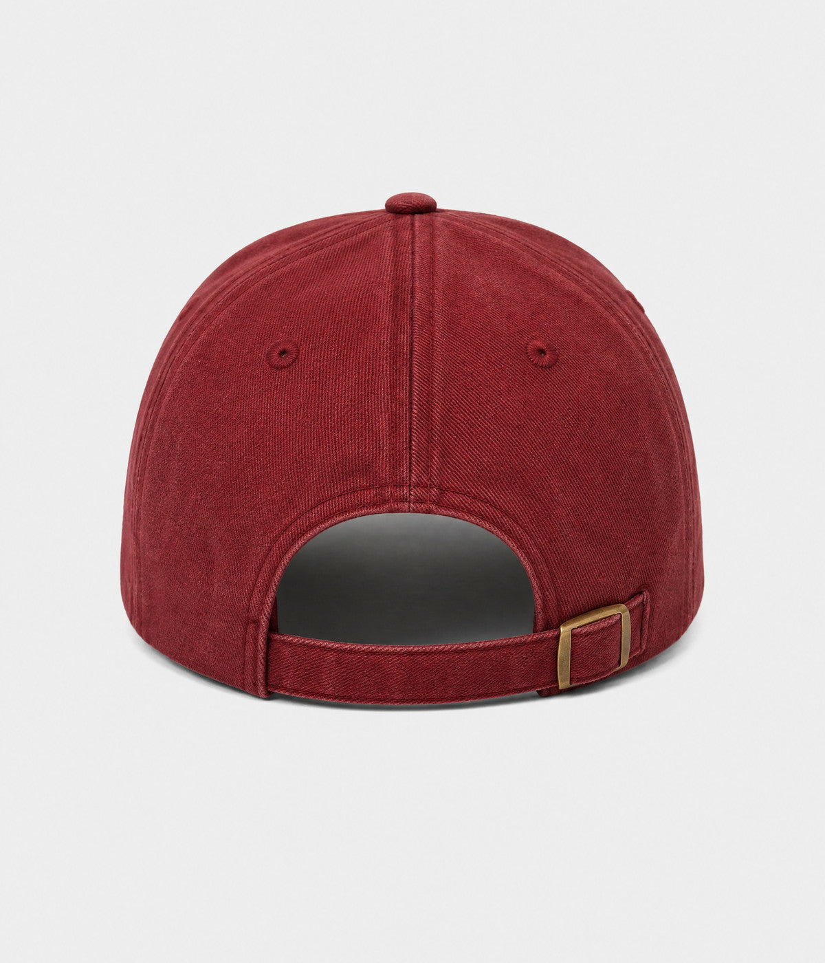 SAUSAGE DOG. washed cotton cap in red, back view