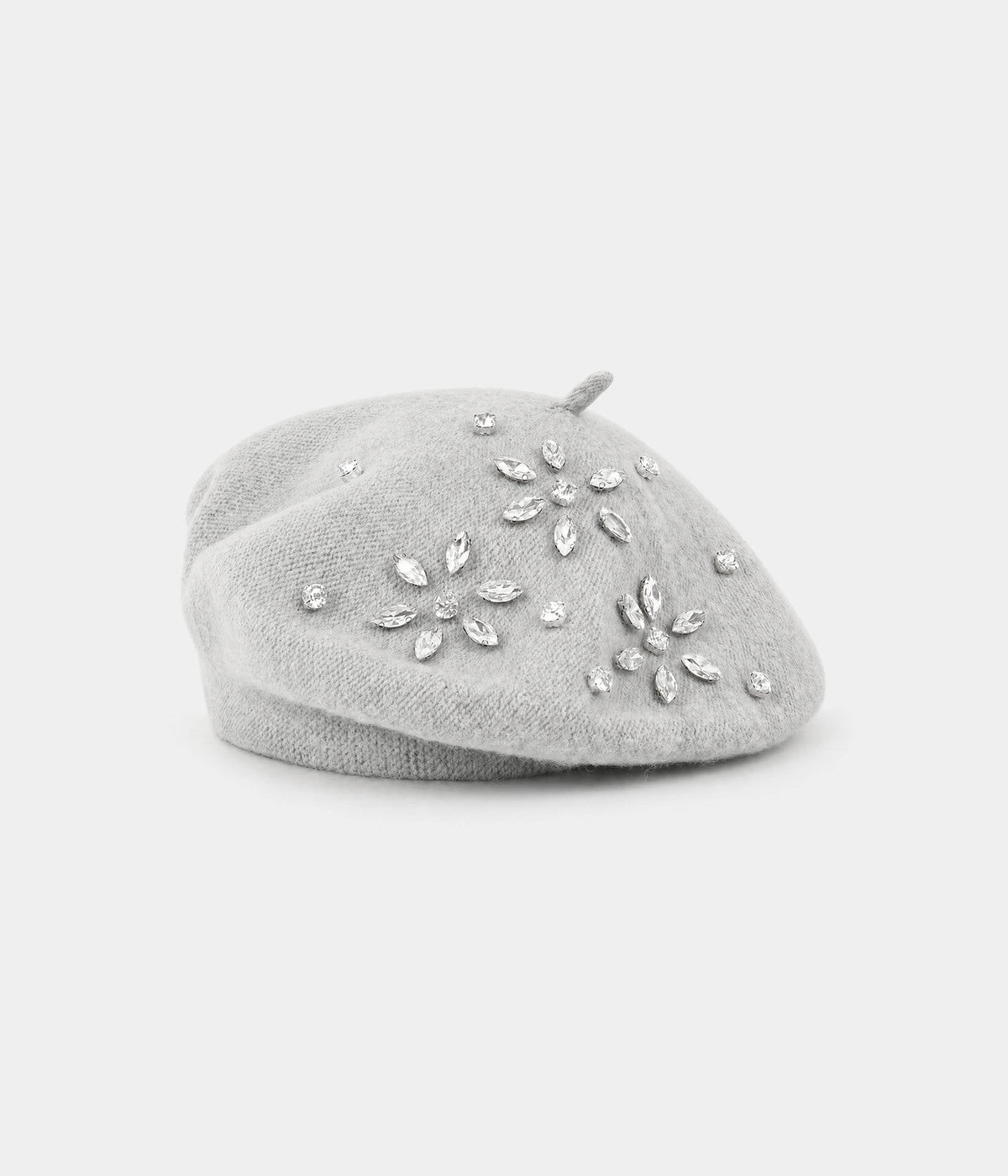 RHINESTONE BERET. beret in GRAY, front view