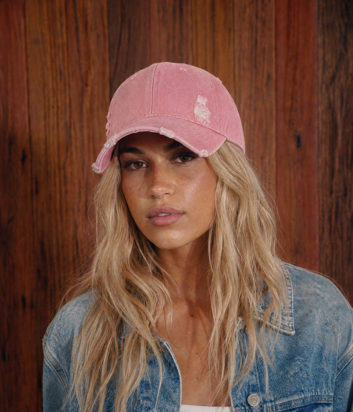 RIPPED DENIM. — PINK worn
