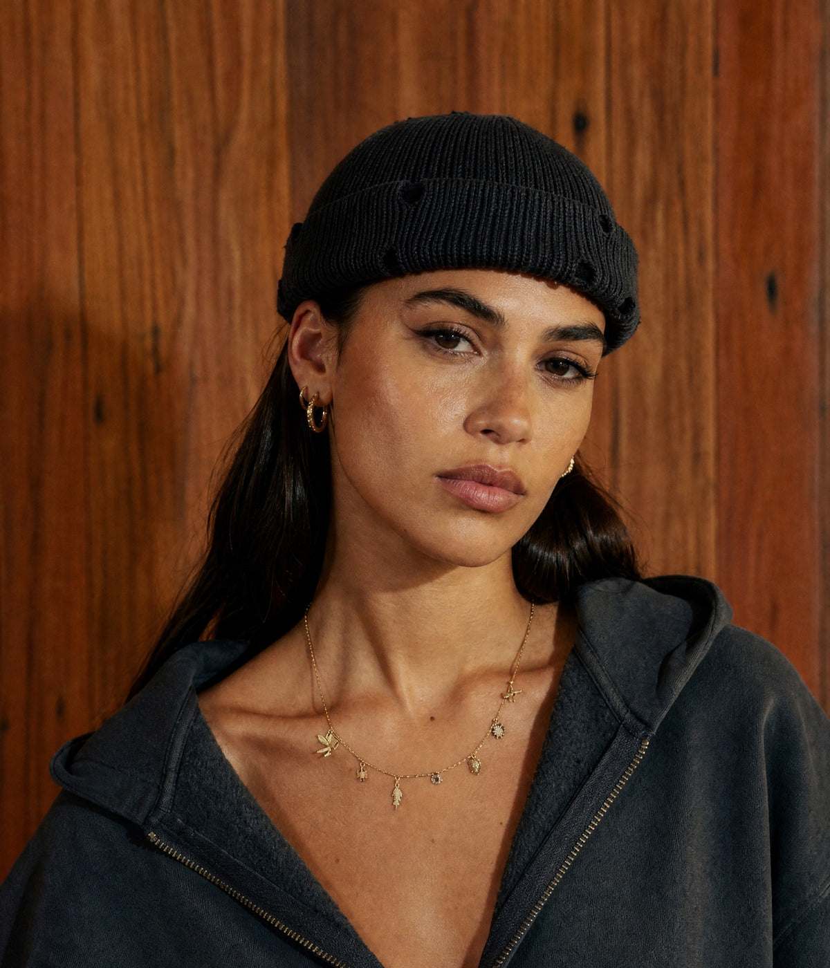RIPPED FISHERMAN BEANIE 3-PACK. — BLACK worn