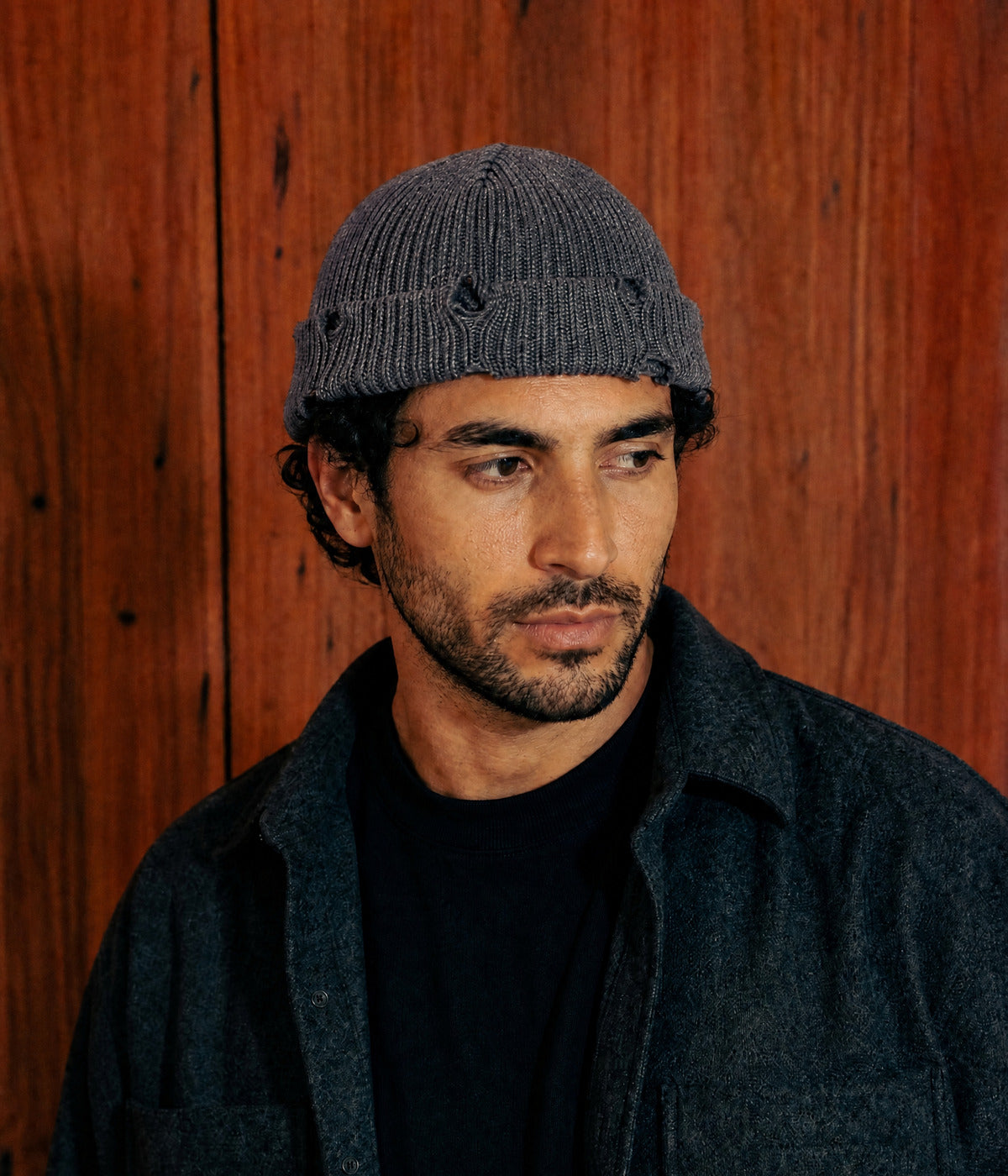 RIPPED FISHERMAN BEANIE 3-PACK 2.0. — DARK GRAY worn