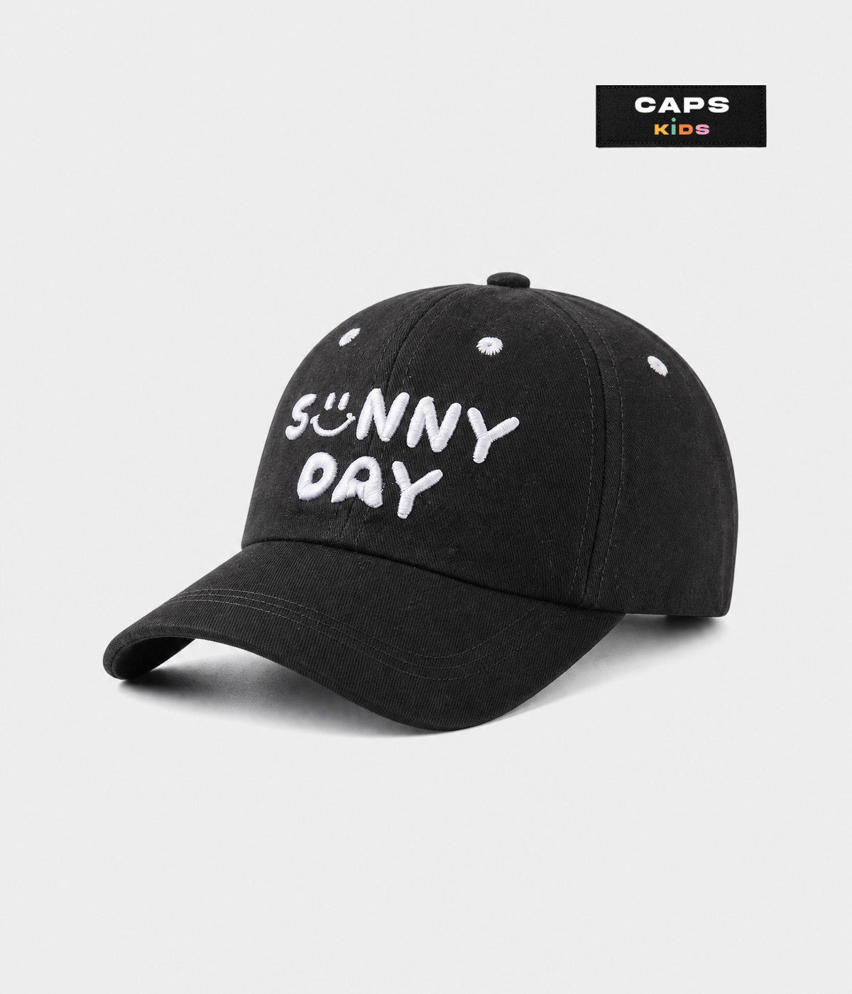 SUNNY DAY. cotton cap in black, side view