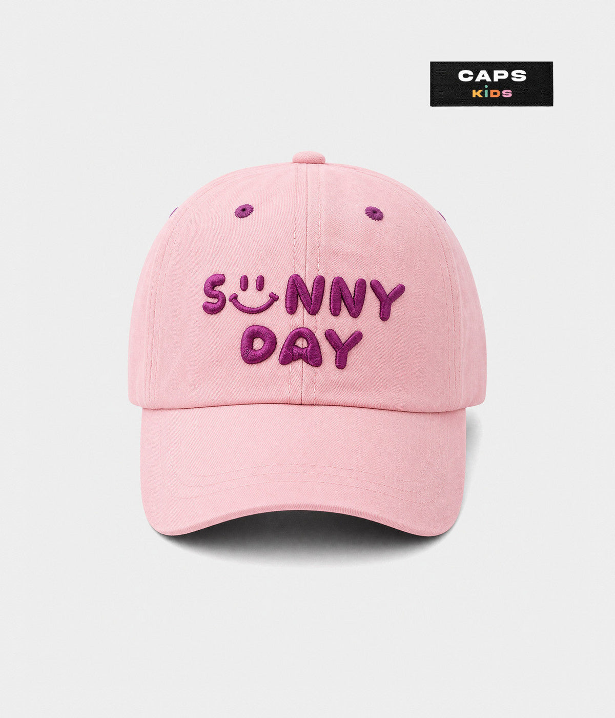 SUNNY DAY. cotton cap in pink, front view