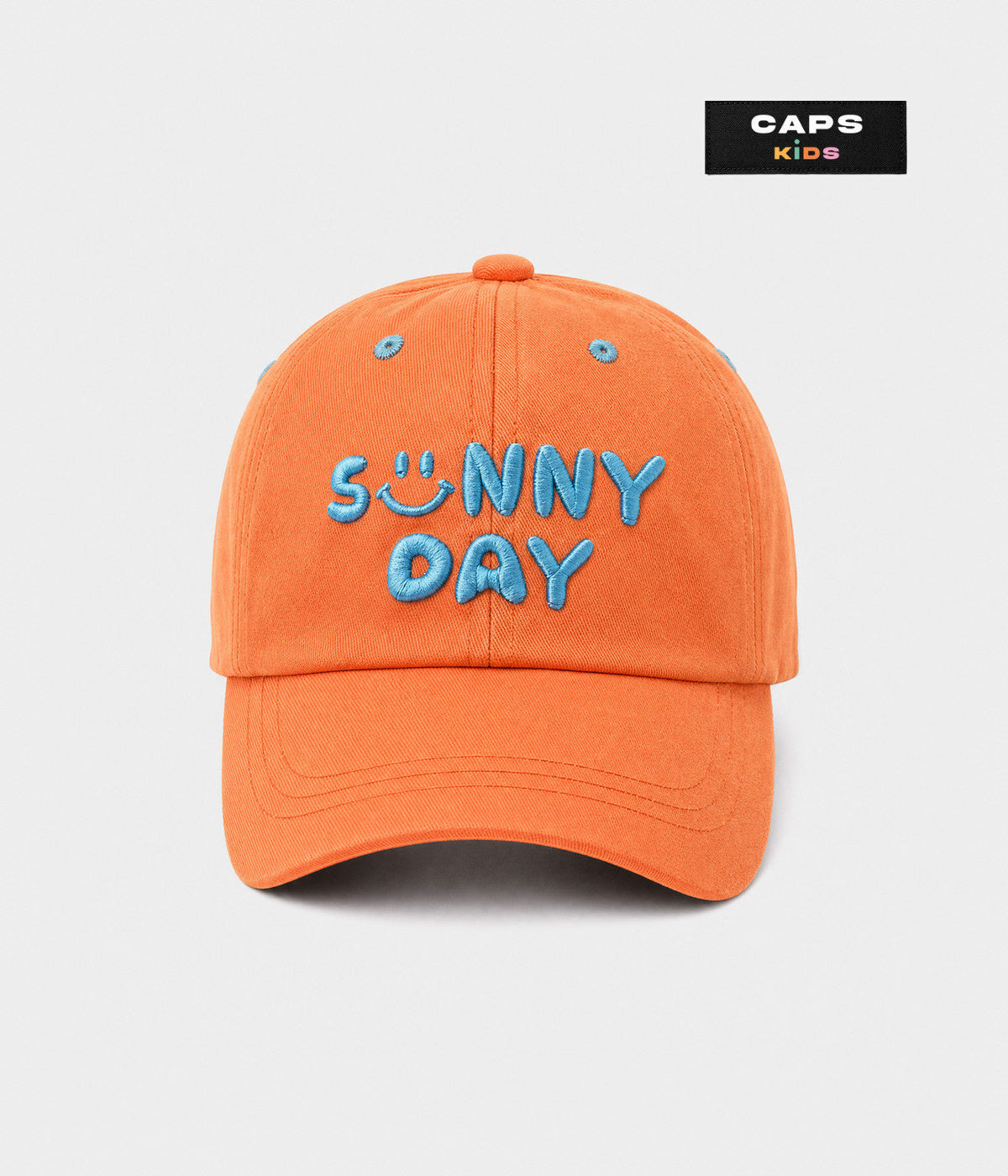 SUNNY DAY. cotton cap in orange, front view