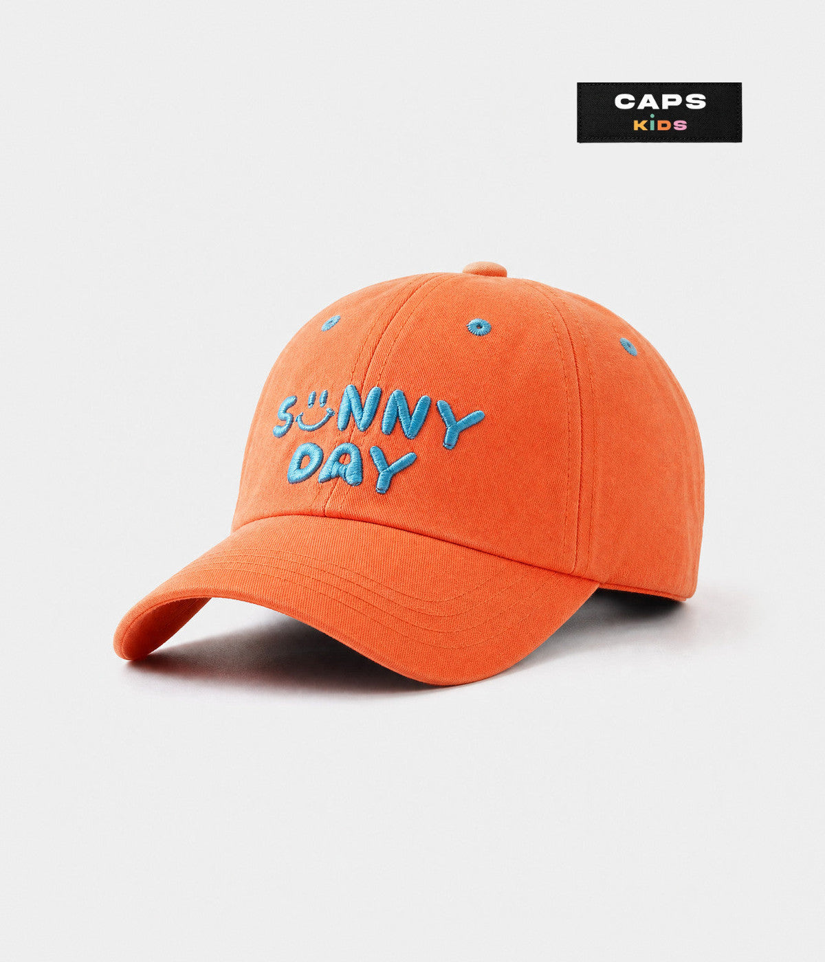SUNNY DAY. cotton cap in orange, side view