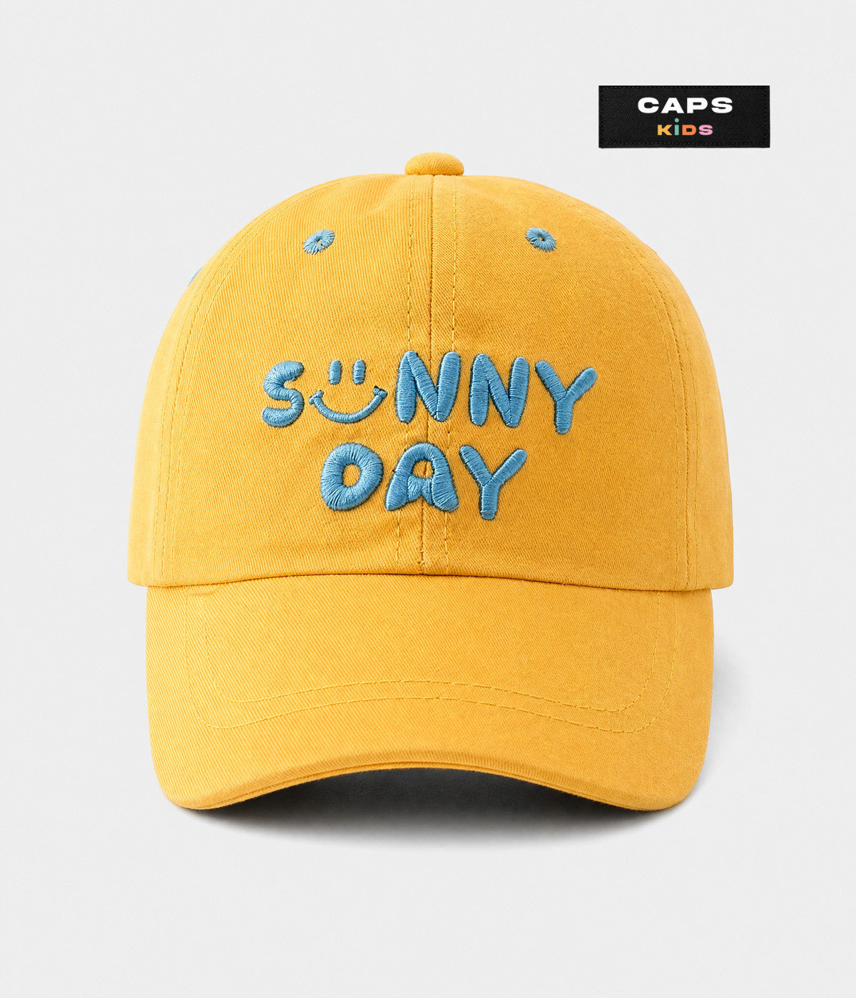 SUNNY DAY. cotton cap in yellow, front view
