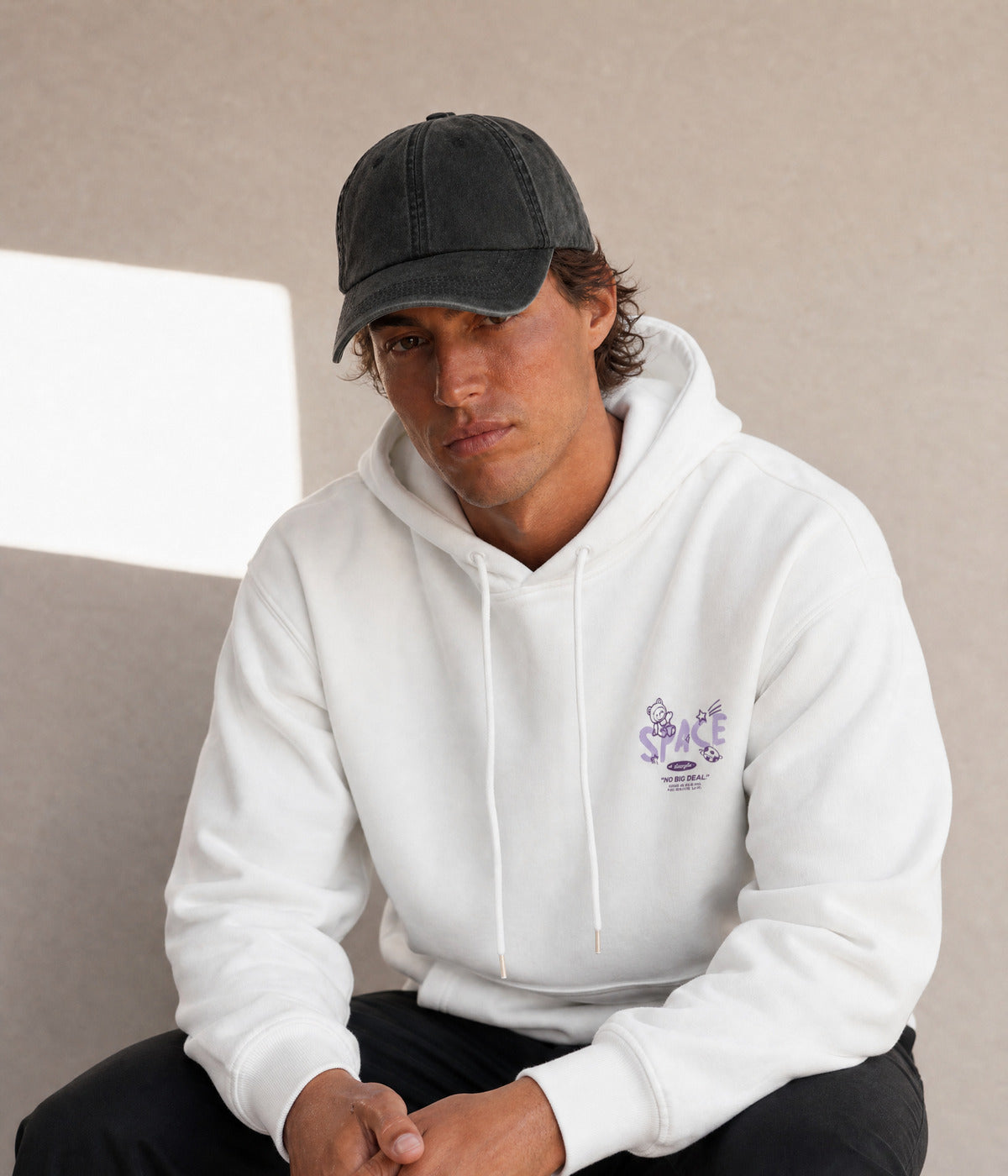 SPACE HOODIE. on model