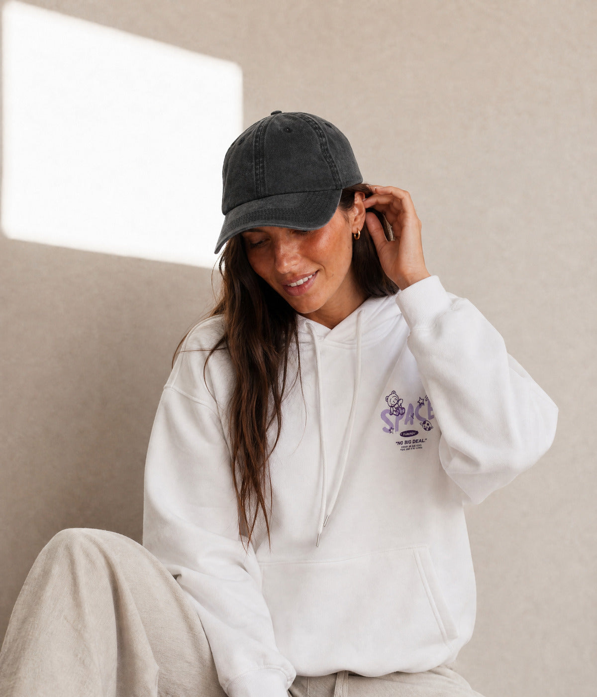 SPACE HOODIE. on model
