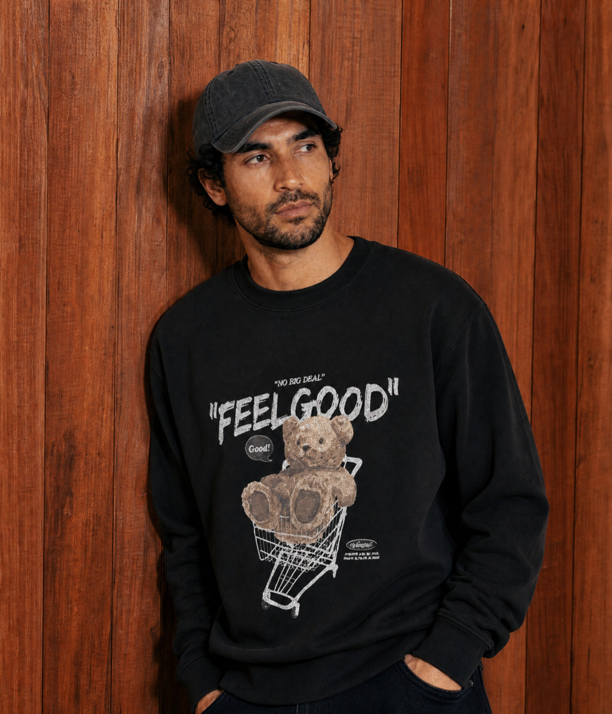 TEDDY SWEATER. on model