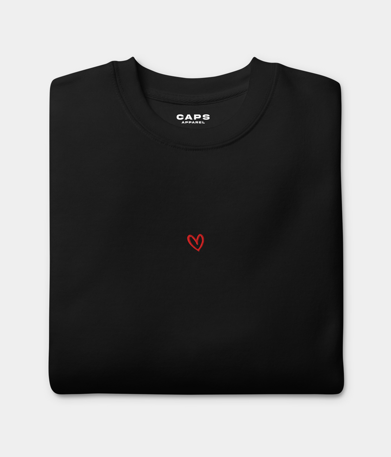 DRAWN HEART SWEATER.