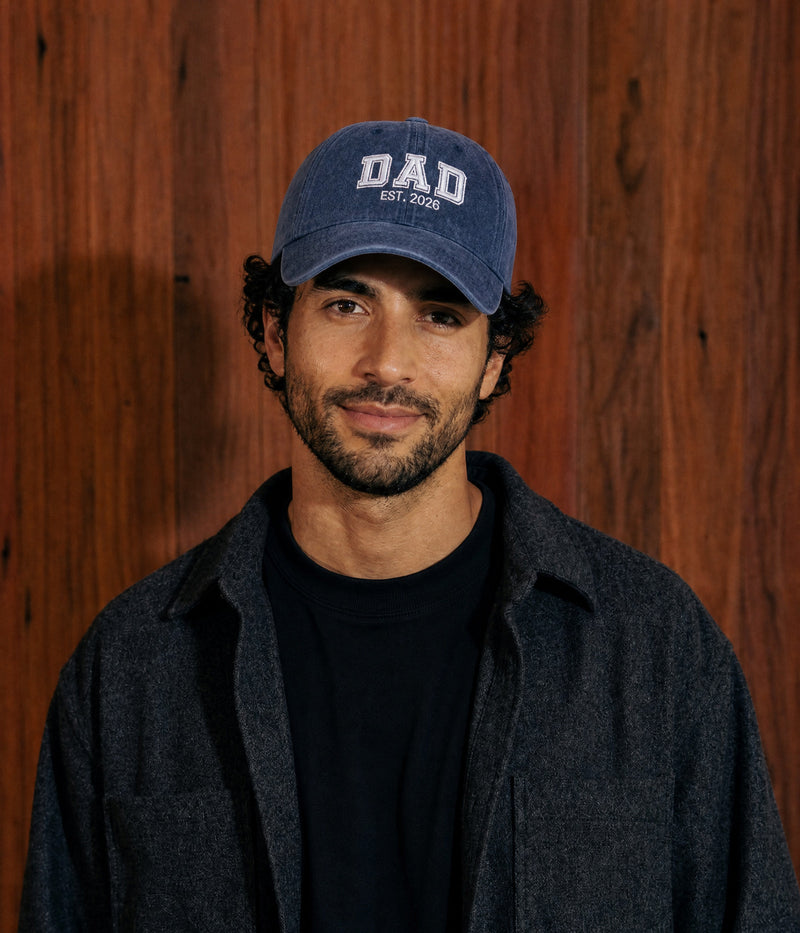 WASHED DAD EST 2026. — NAVY worn