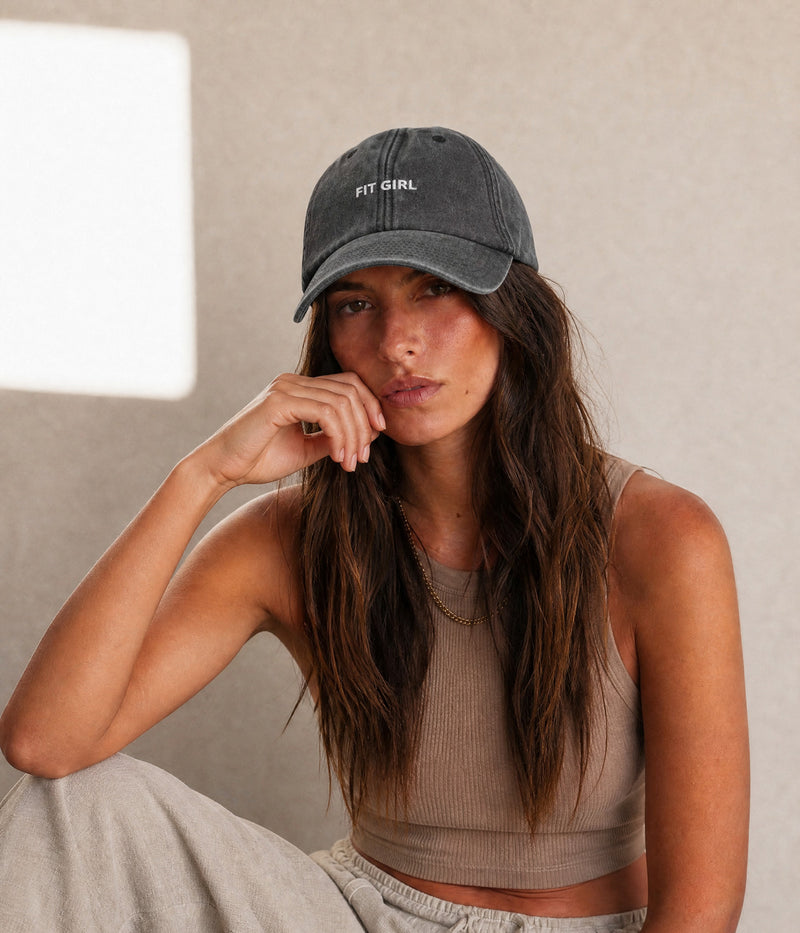 WASHED FIT GIRL. worn by a woman