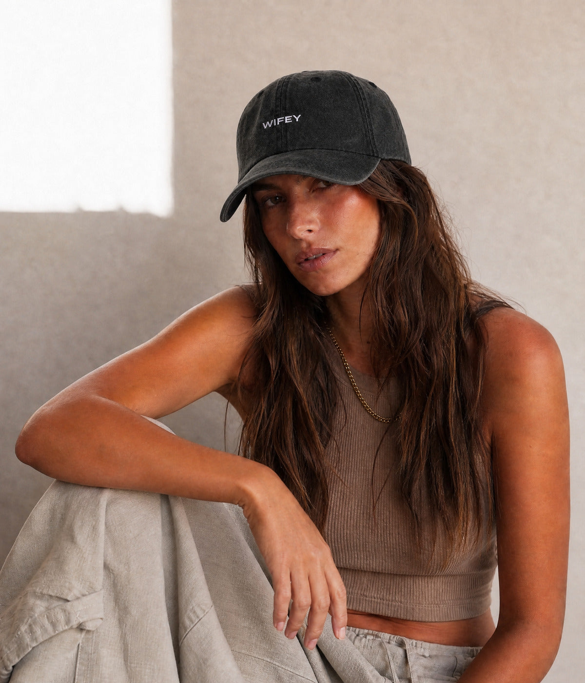 WASHED WIFEY — BLACK worn
