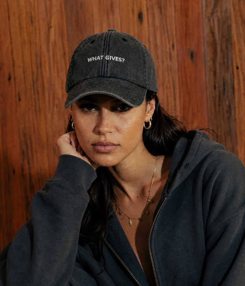 WHAT GIVES? worn by a woman