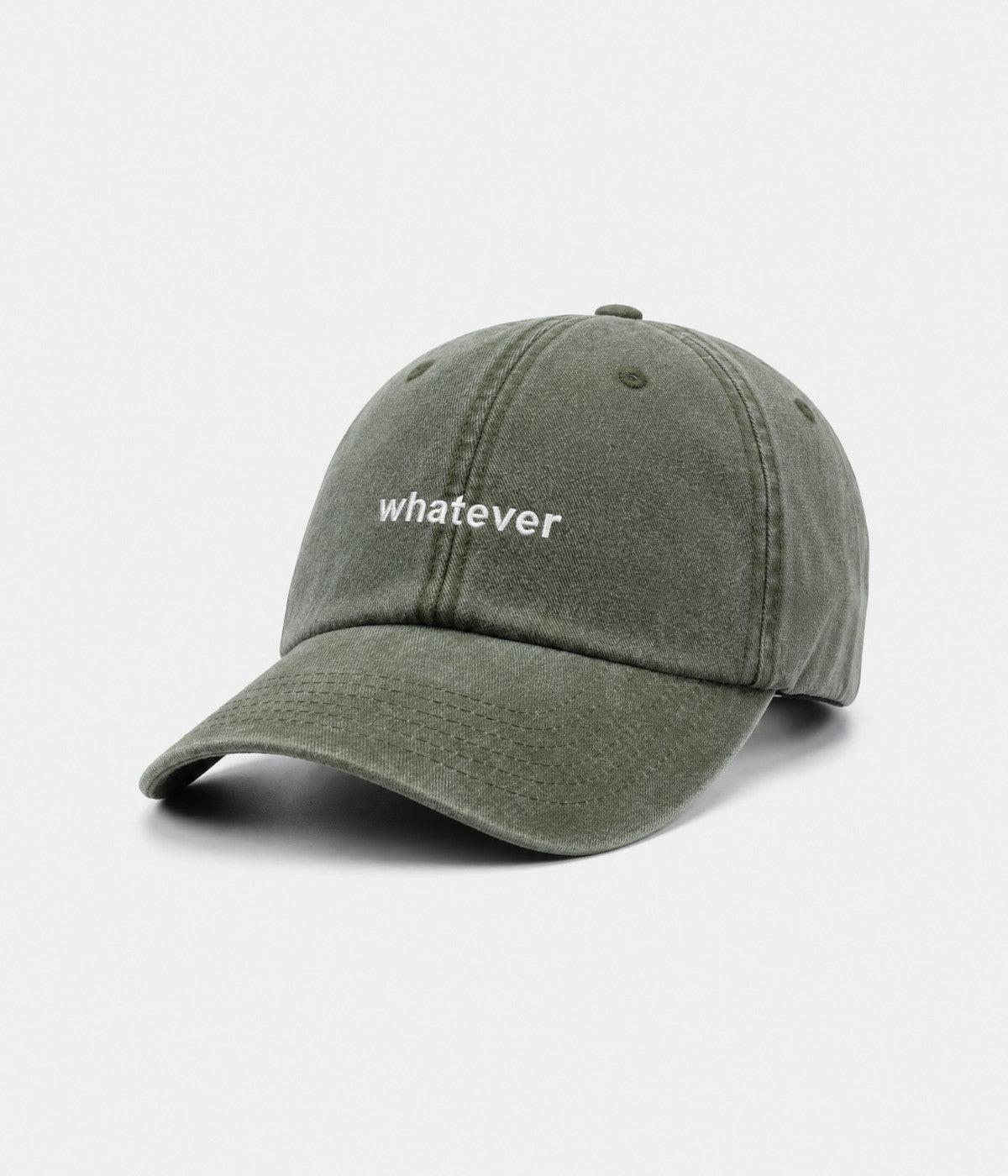 WASHED WHATEVER. army green washed cap side