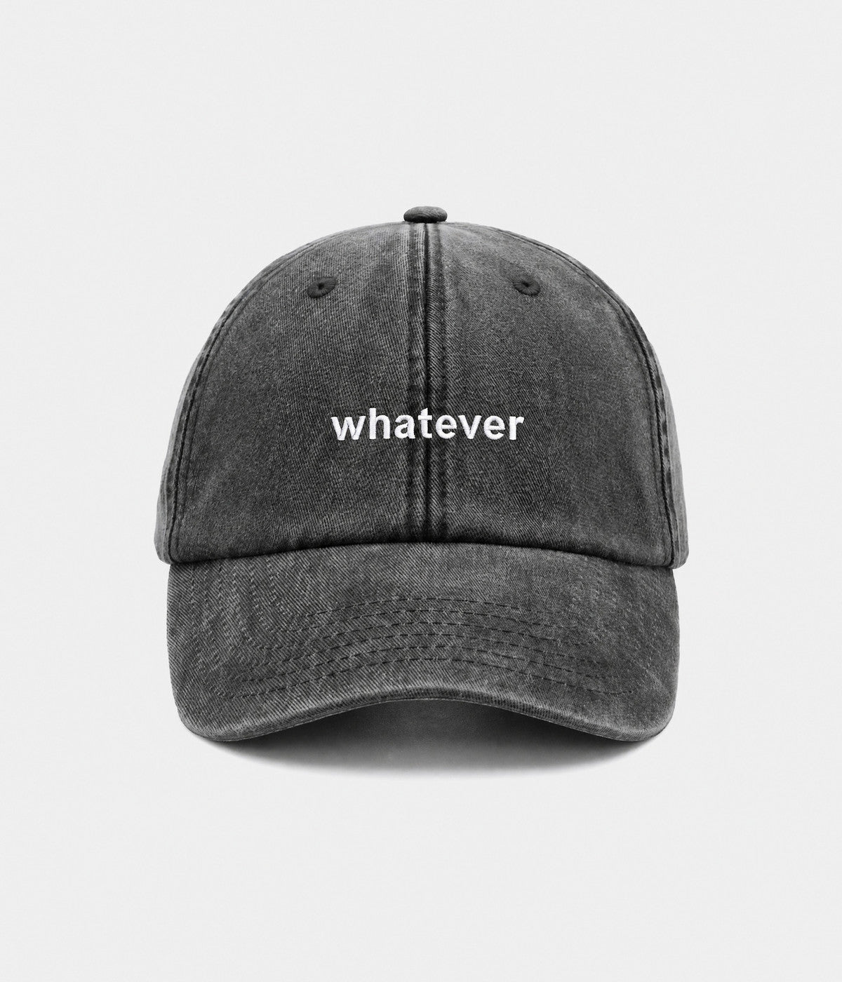 WASHED WHATEVER. black washed cap front