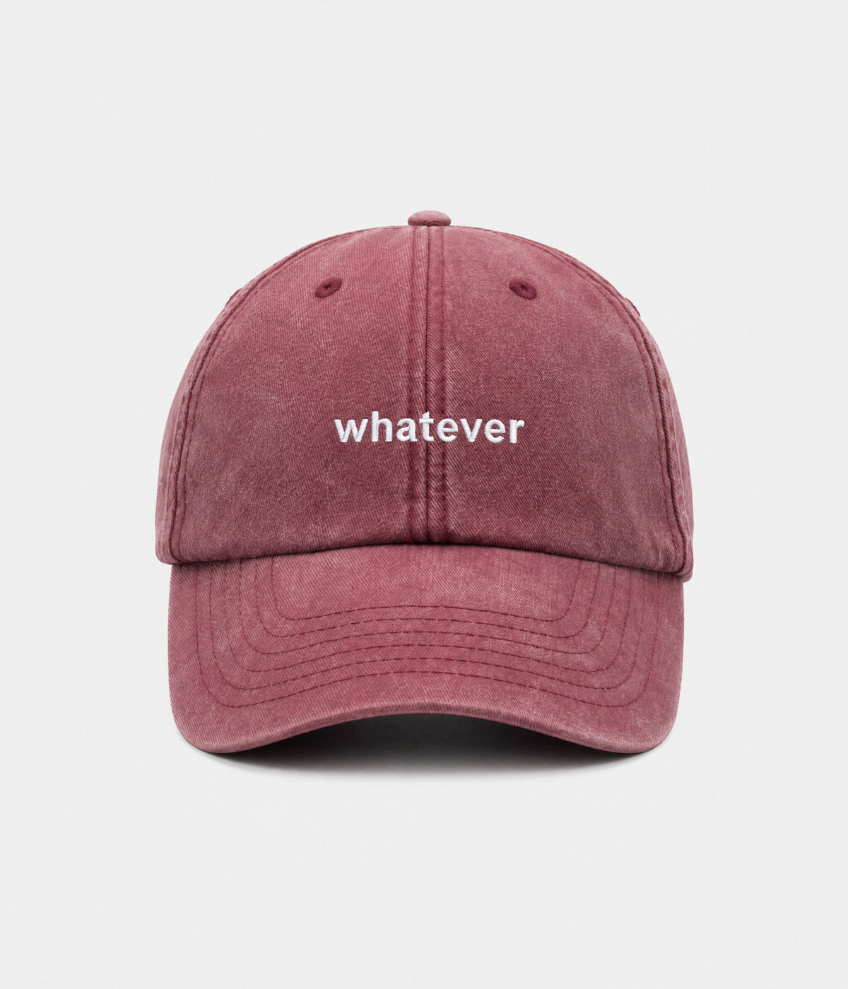 WASHED WHATEVER. burgundy washed cap front