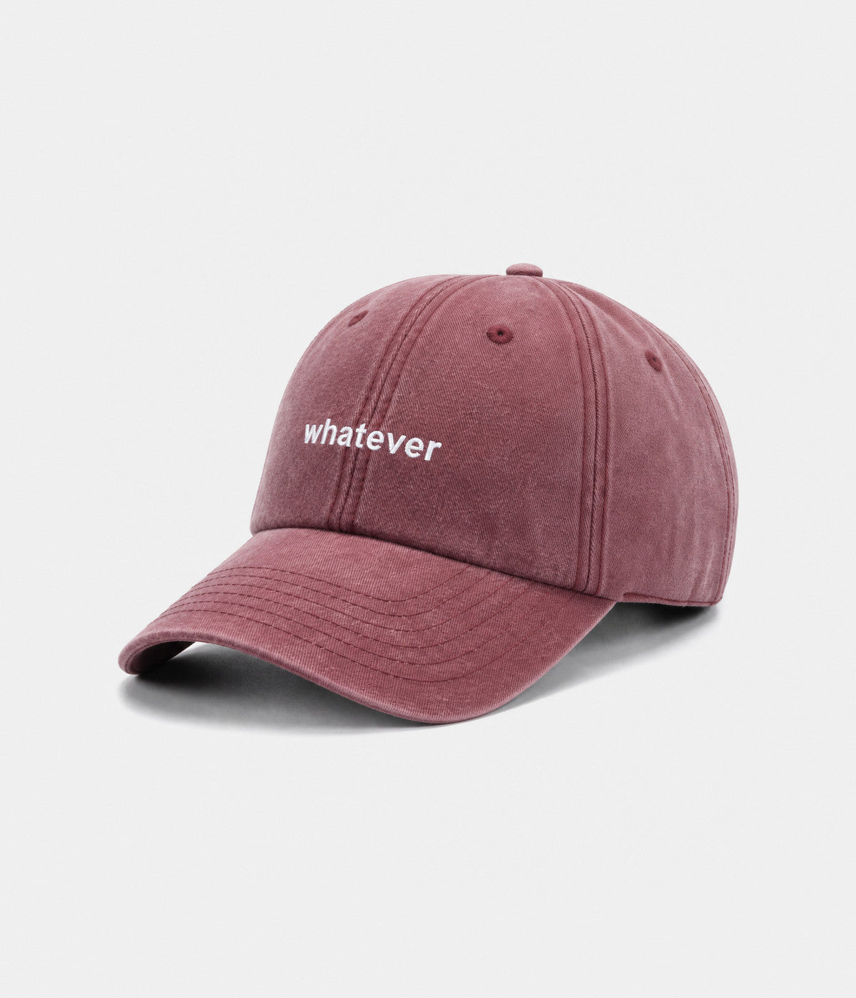 WASHED WHATEVER. burgundy washed cap side