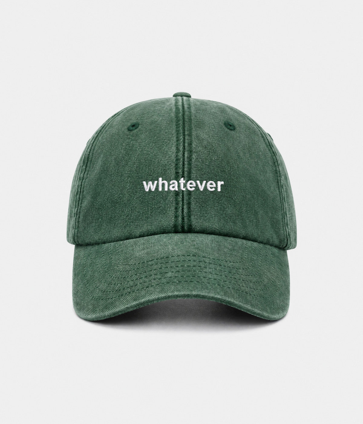 WASHED WHATEVER. green washed cap front