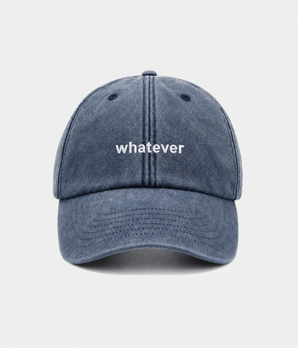WASHED WHATEVER. navy washed cap front