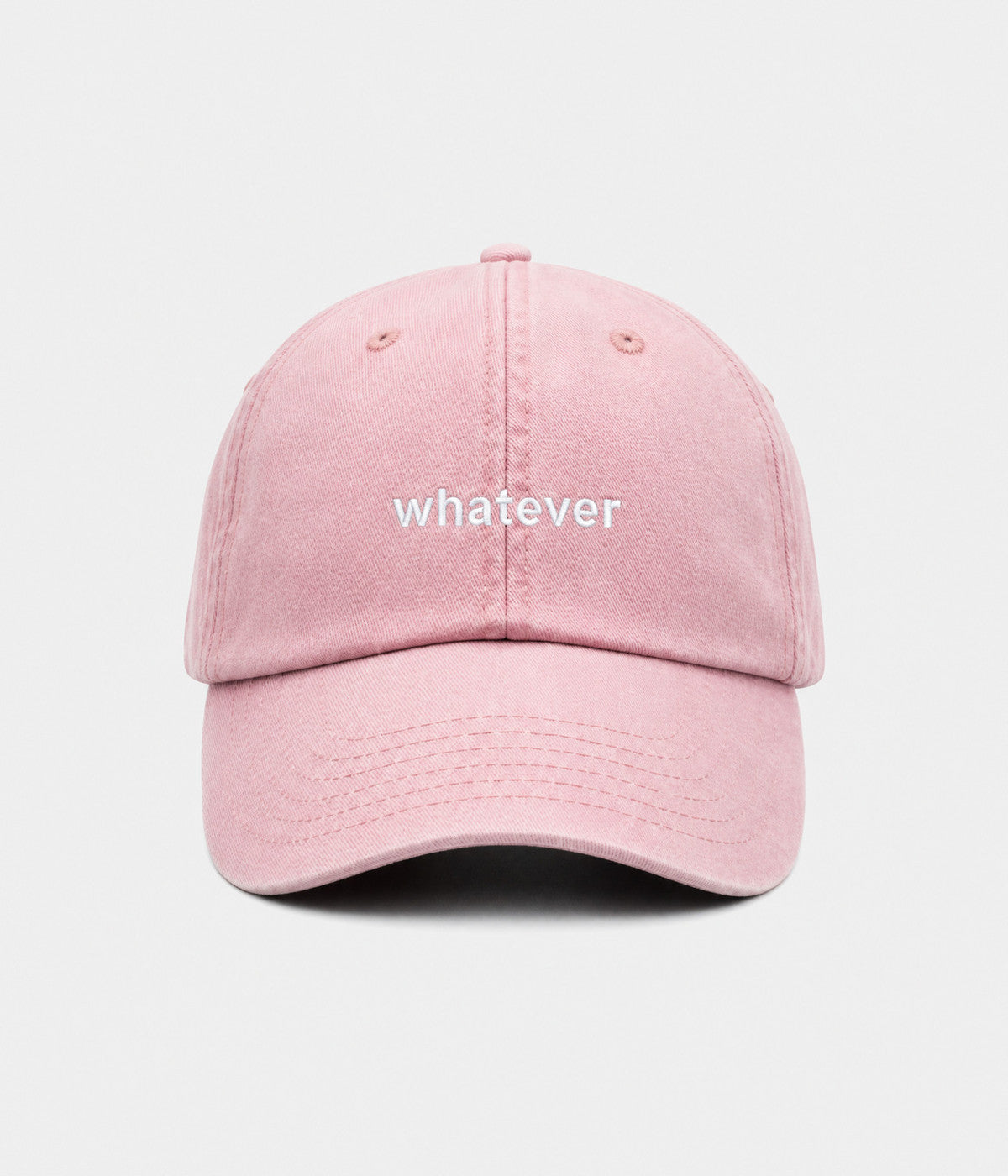 WASHED WHATEVER. pink washed cap front