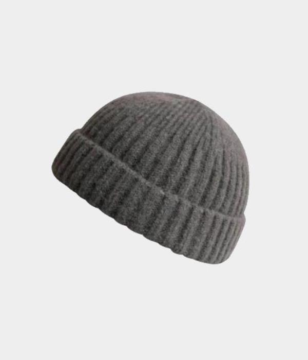 Wool Fisherman Beanie. Gray