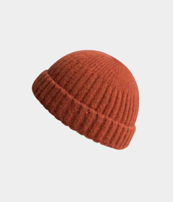 Wool Fisherman Beanie. Orange