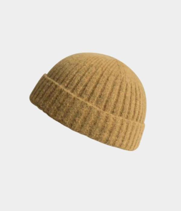 Wool Fisherman Beanie. Yellow